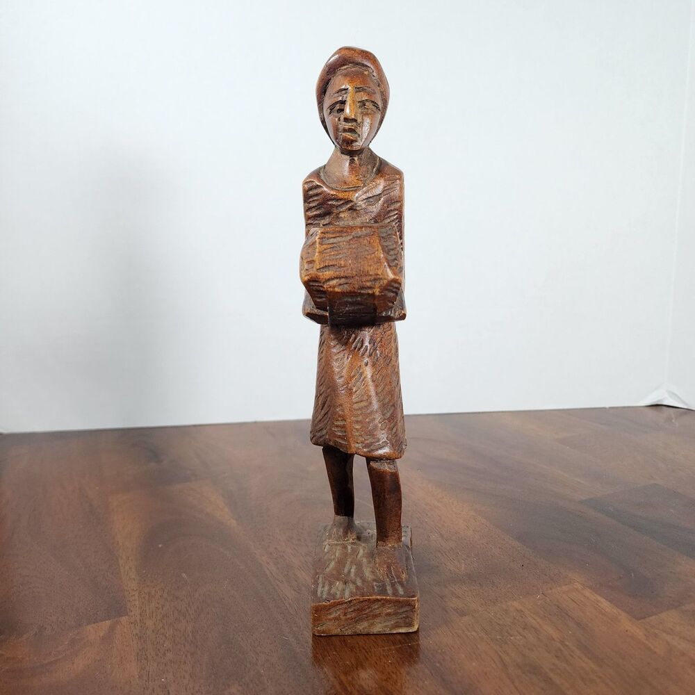 Vintage Solid Wood African Women Carrier